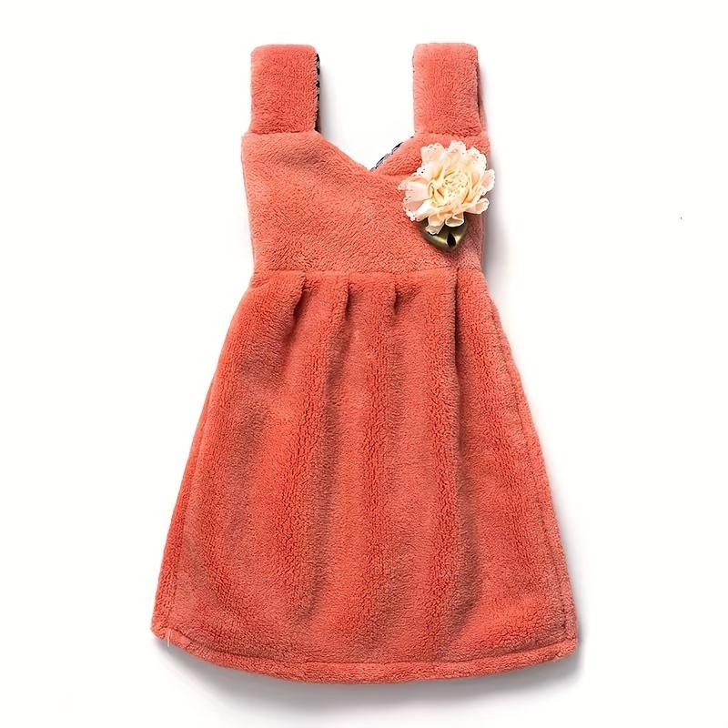 2 Stück Niedliches Hänge-Handtuch mit Blumenstickerei Schnelltrocknend, Nicht Saugfähig Polyester, Perfekt für Küche, Bad und Heimgebrauch Inklusive kleinem Aufhänger