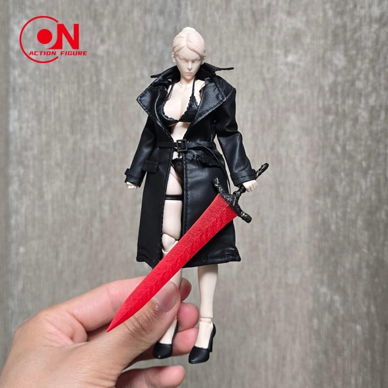 1/12 Scale Female Windbreaker Coat Middle Long Leather Jacket Clothes Accessory Model Fit 6''Soldier Action Figure Body