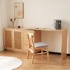 Desk, L-Shaped Corner Table, Computer Table with Rattan Doors, Dressing Table, White 126 cm