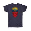 Gift T-Shirt : Ecuador Flag Skull Ecuadorean National Colors