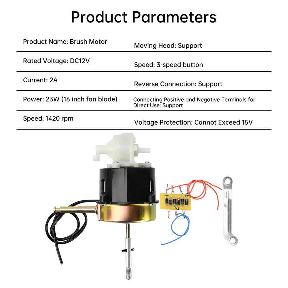 9-28V DC Brushless Motor 28W 1450rpm Shaking Head Fan Motor Low Noise Double Bearings Desk Fan Wall Mounted Fan Motor