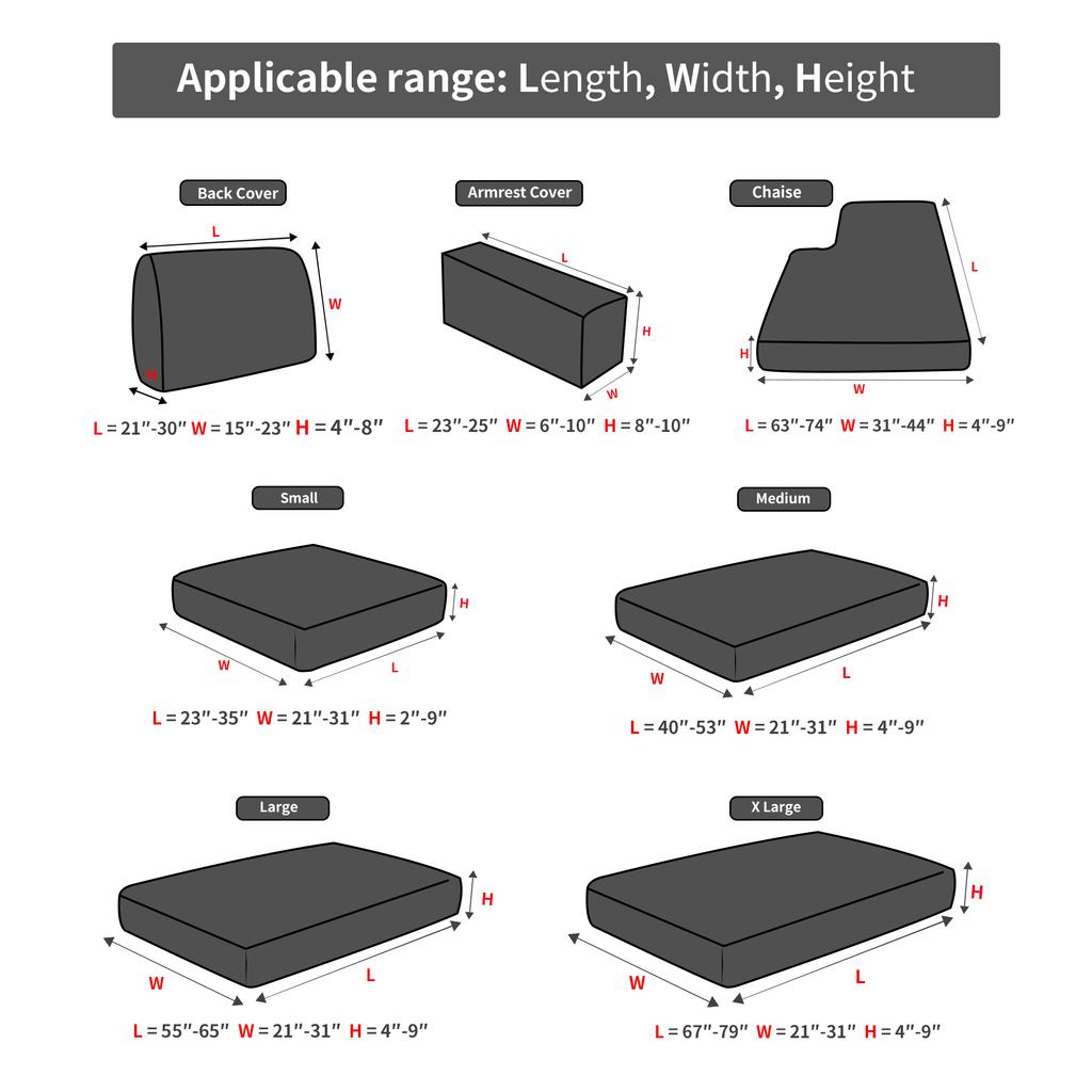 Convertible Sofa Cover Waterproof Couch Cover Adjustable Elastic Sofa Seat Cover 1 2 3 4 Seat L Sectional Living Room Sofas