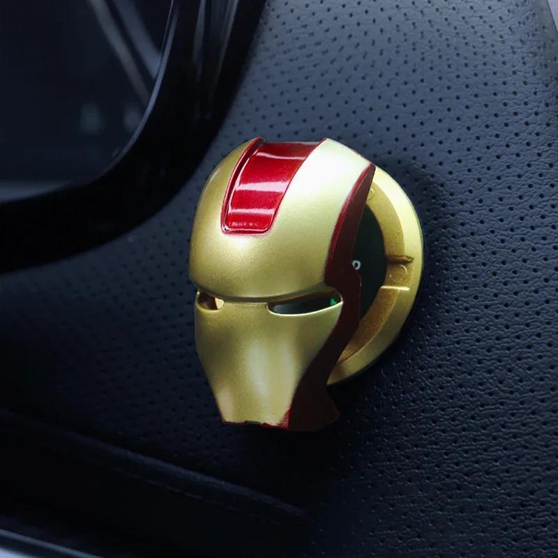 Iron Man Black Panther Car Auto Engine Start Stop Push Button Cover Decorative Automotive Interior Accessories