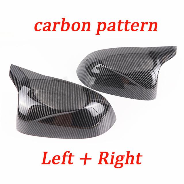 Auto Car Rear View Side Mirror Cover Trim for BMW F25 X3 F26 X4 F15 X5 F16 X6 2014 2015-2018 Bright Black Carbon Fiber Style