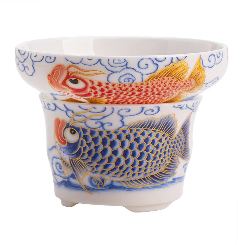 

Нефритовый фарфор, набор для слива чая из 100 отверстий из цельной керамики «Арована», аксессуары для чайного набора кунг-фу, чайные фильтры, высокая ценность и высокий класс