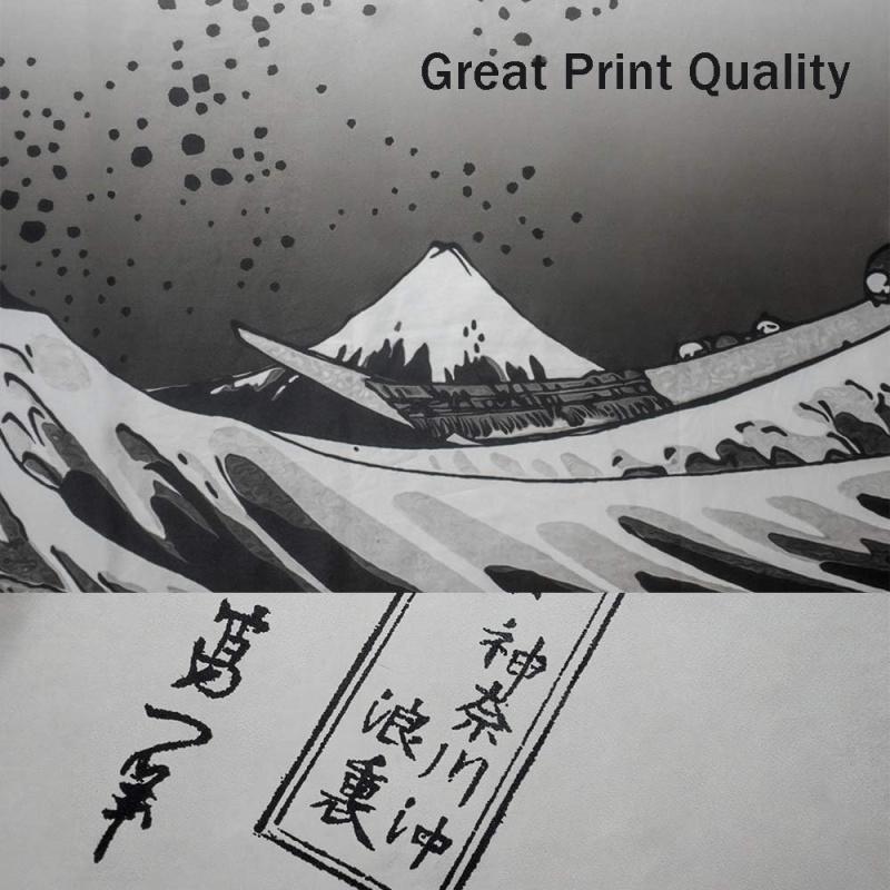 The Great Wave off Kanagawa Black & White Tapestry Japanese Ukiyo-e Art Wall Hanging for Living Room Bedroom Study Decor