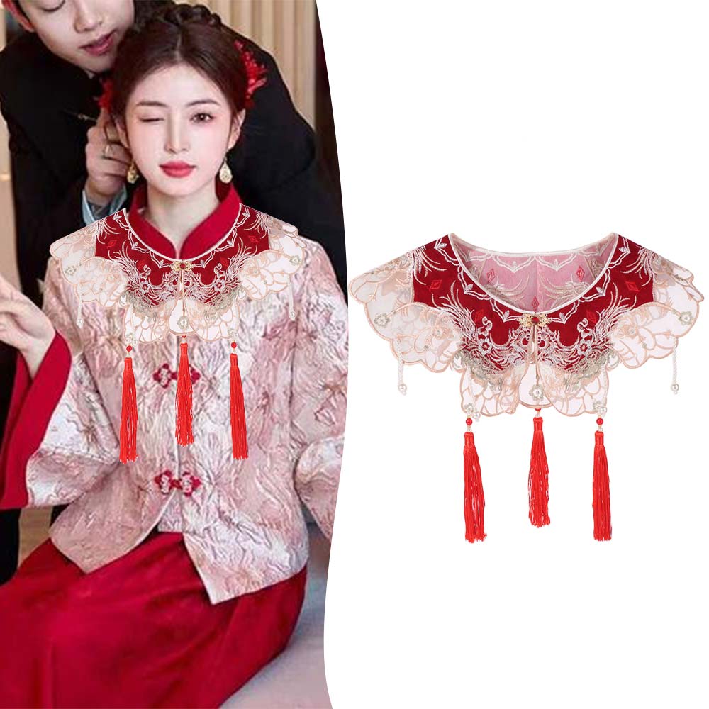 Embroidered Hanfu Collar Chinese Style Cheongsam Shawl Hanfu Shoulder Collar  for Women/Girls