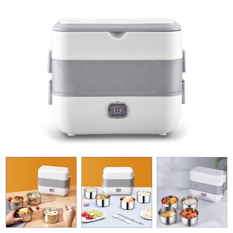 Electric Lunch Box Double Layer Insulated Food Heater for Dormitory Kitchen Office Travel Food Storage Container