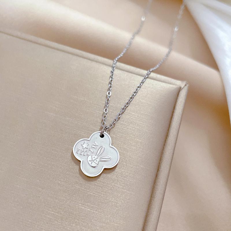1314 Rabbit Minimalist Wind Furnace Real Gold Necklace Female Collarbone Chain Accessories