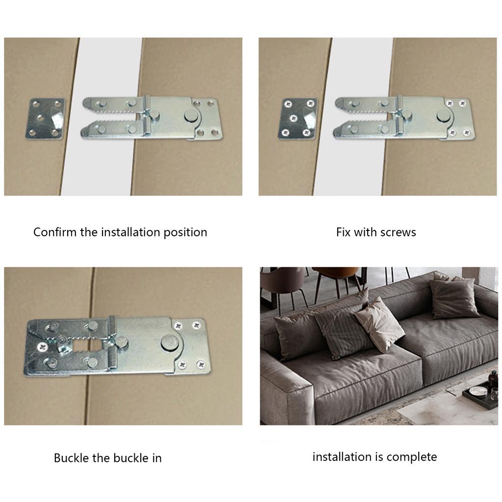 Upgraded Metal Sofa Hinges Reliable Support Adjustable Joint Connectors Suiatble for Various Furniture Combinations