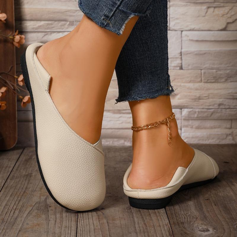 Fashion Low-heeled Single Shoes Autumn New Round Toe Shallow Mouth Soft Sole Non-slip Wear-resistant Low-top Shoes