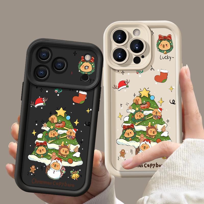 Cartoon Weihnachtsbaum Handyhülle für iPhone Air 16e 17 16 15 Pro Max 14 13 Pro Max 17 12 11 Stoßfeste Weiche Silikonhülle