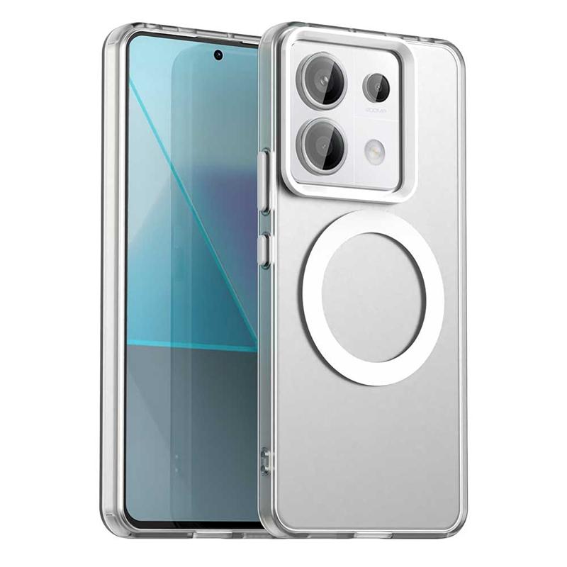 

Transparent Case For Xiaomi Poco X6 Case For Poco X6 5G Magnetic Adsorption Wireless Charge Full Back Cover For Poco X6 5G Case For Poco X6 5G белый