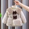 Kids Girls Baby Fluffy Jackets Children Faux Fur Bow Coats Winter Thick Warm Outerwear Lapel Casual Clothes 1-5 Years