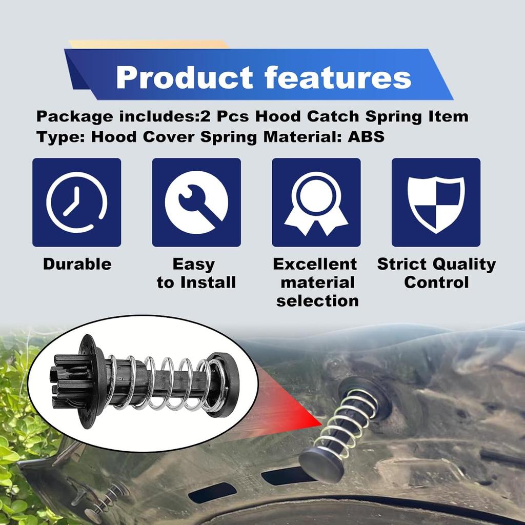 2 Pcs Hood Safety Catch Latch Spring Compatible with 2008-2015 C350 W204 W212 X204 C300 E200 E300 GLK250 GLK350 Replaces A2048800227 A2048800127