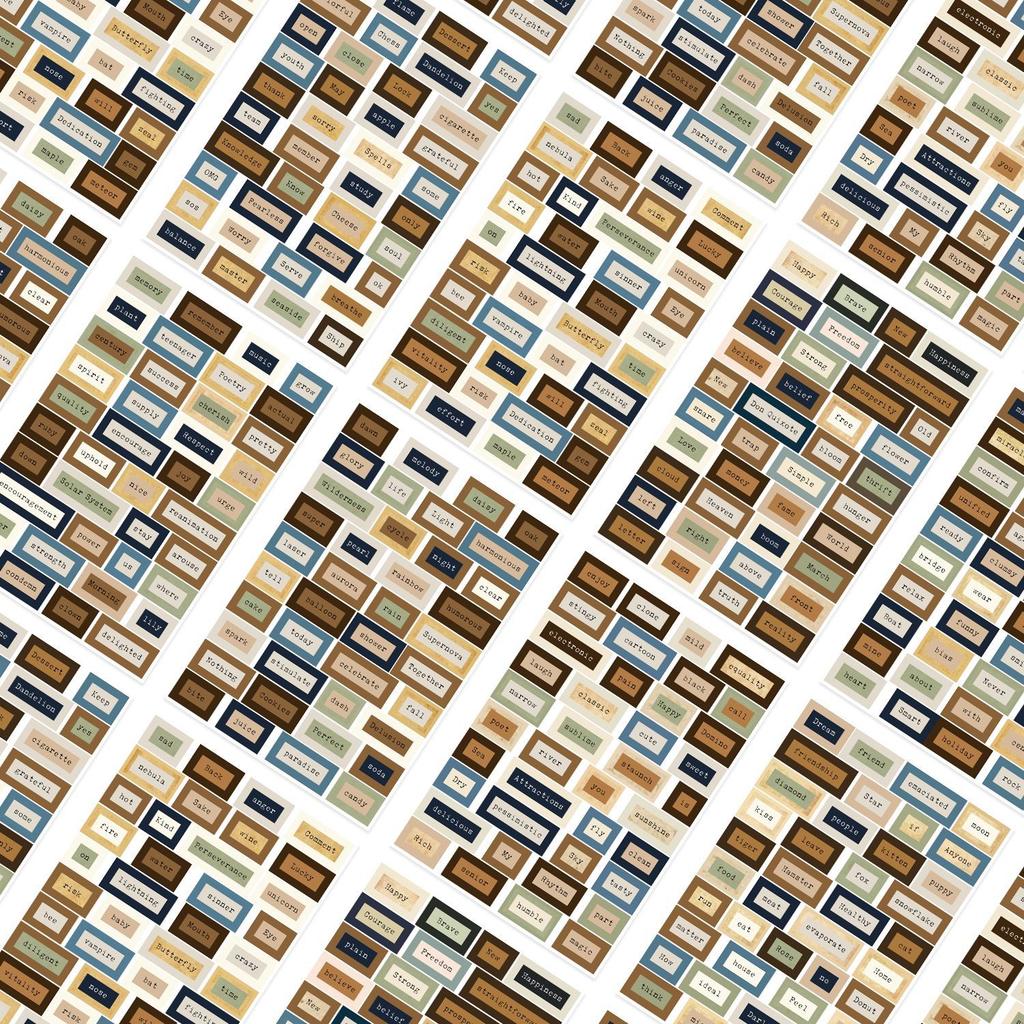 8 Retro English Collage INS Wind Waterproof Diary Handbook Gu Card Stickers DIY Decorative Stickers Stickers