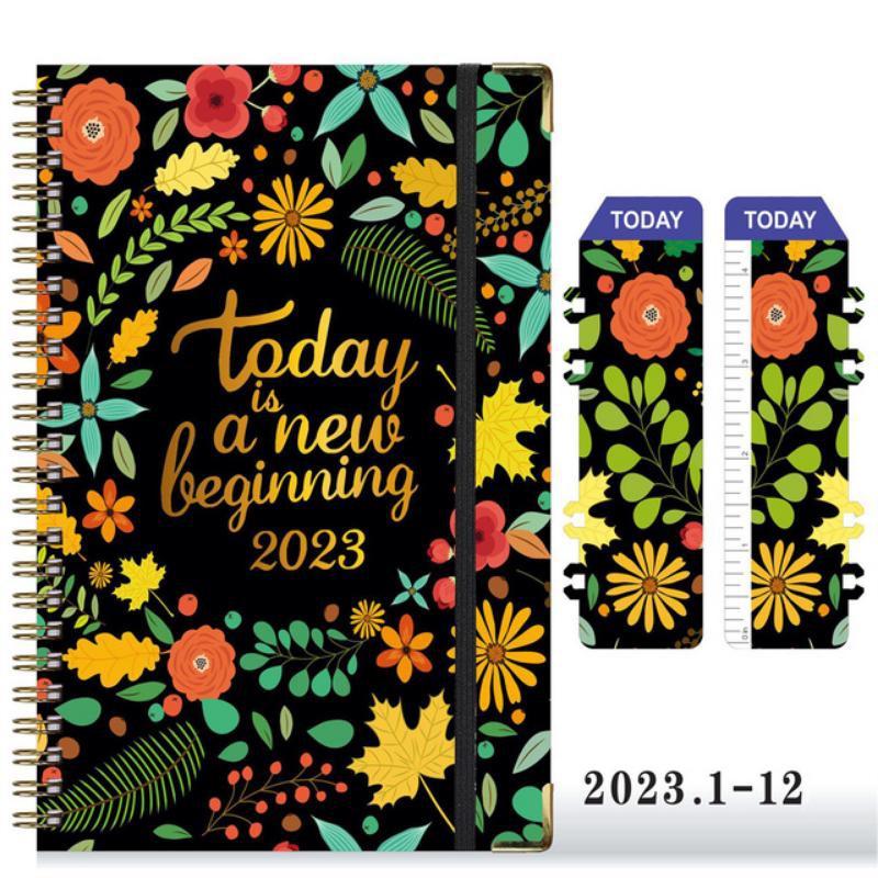 Agenda A5 2023 Planner Quaderno a Spirale Programma Diario Cancelleria Blocchi Appunti Kawaii Album da Disegno Accessori Scolastici Diario di Bilancio