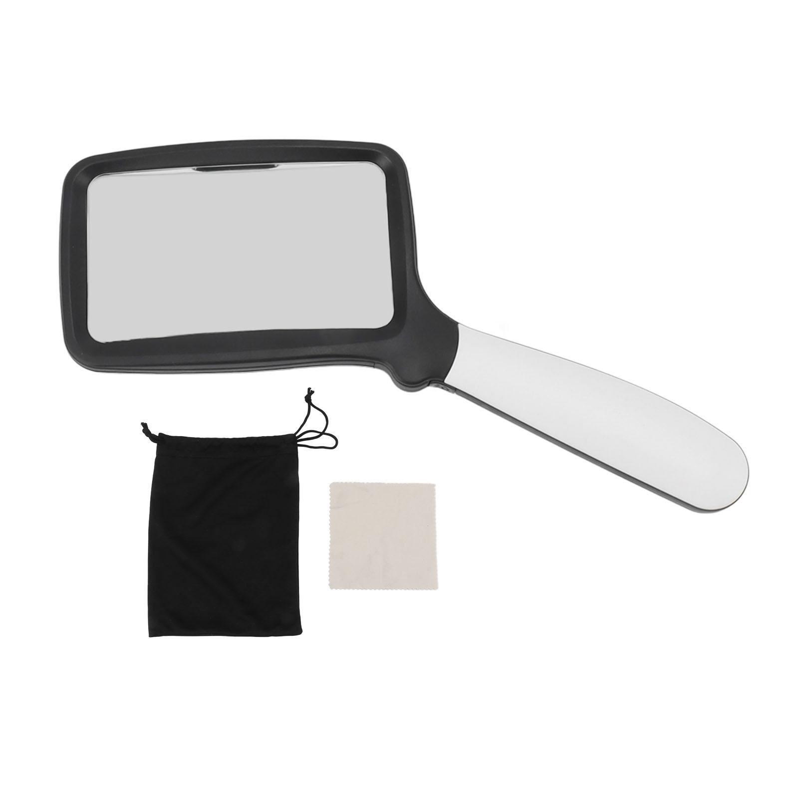 

Folding Handheld Magnifying Glass with Light 5 LEDs 3X Large Rectangle Reading Magnifier with