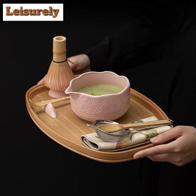 Sakura Matcha Eight-piece Set Japanese Tea Ceremony Ceramic Bowl Whisk Accessories Hundred Book Stand Powder Sieve Cha Supplies