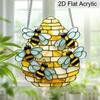 Acryl-Biene & Bienenstock Sonnenfänger Buntglas-Effekt Fensterhänge-Ornament Naturgeschenke für Wohnkultur-Liebhaber