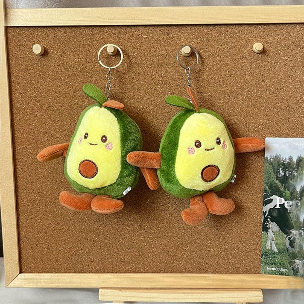 Cartoon Avocado Doll Pendant Stuffing Doll Plush Avocado Keyring  Backpack Ornament