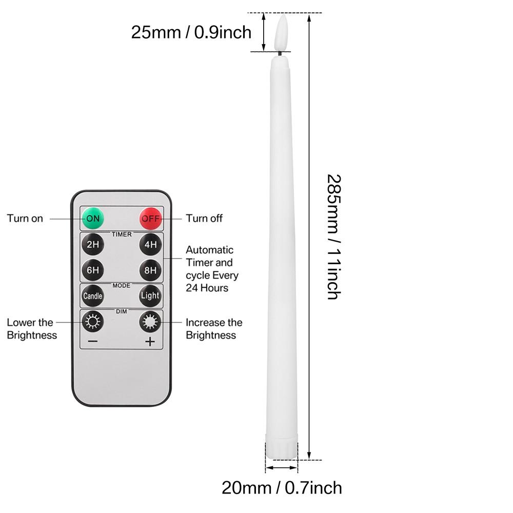 Flameless Taper Candles with Remote Battery Operated Flickering Wick LED Candle for Wedding Christmas Holiday Party Home Decor