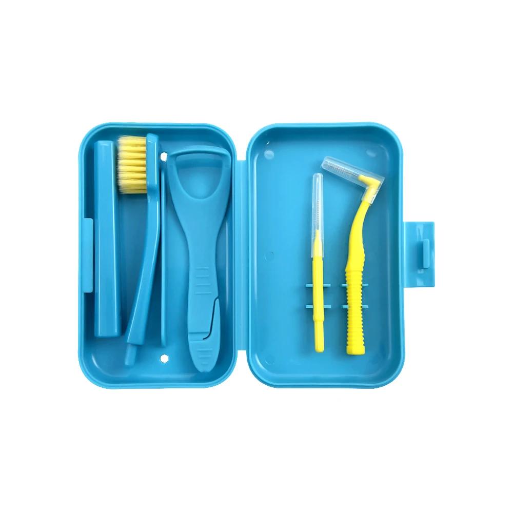 20 Set Portable Toothbrush Box Orthodontic Oral Hygiene Tools Kits Interdental Brush Tongue Scraper Travel Toothbrush