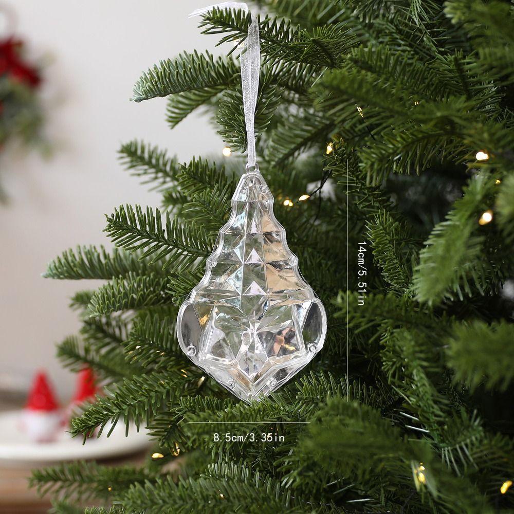 Faceted Christmas Tree Ornament Plastic Faceted Tree Ornament Window Hanging Decor