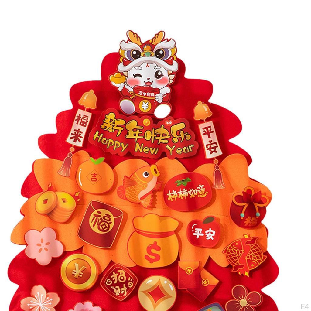 Chinese Year Hanging Lucky Tree Desktop Ornament with Light Oriental Wealth for Holiday