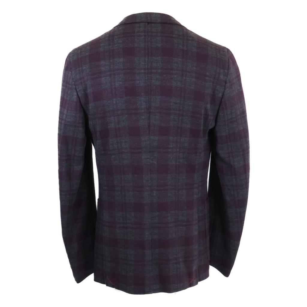 ISAIA 007704 Checked Tailored Knit Jacket Jacket 44 BordeauxUsed
