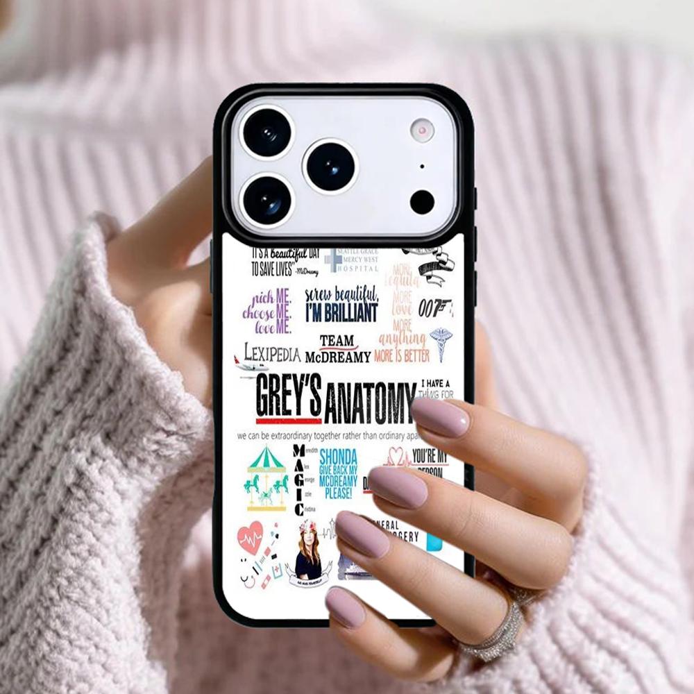 American TV Greys Anatomy Phone Case For Apple iPhone 17 Air 16E 15 14 Plus 13 12 11 Pro Max Mini Funda Cover