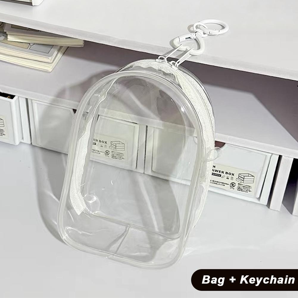 For 17cm Labubu V2 V3 15cm Cotton Doll Skull Panda Outfit Crossbody Pain Bag PVC Storage Bag Display Bag