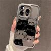 Cute Black White Cat Electroplated Clear Phone Case For iPhone 17 Pro Max 16 15 14 13 12 11 Pro 16 Plus 17 Air Shockproof Cover