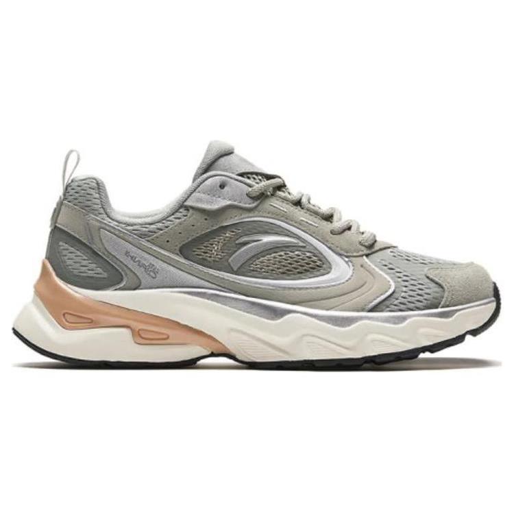 New Anta Millennium 7 Cushioning Wear Resistant Low Top Casual Shoes Women's Gray White 122428890-7