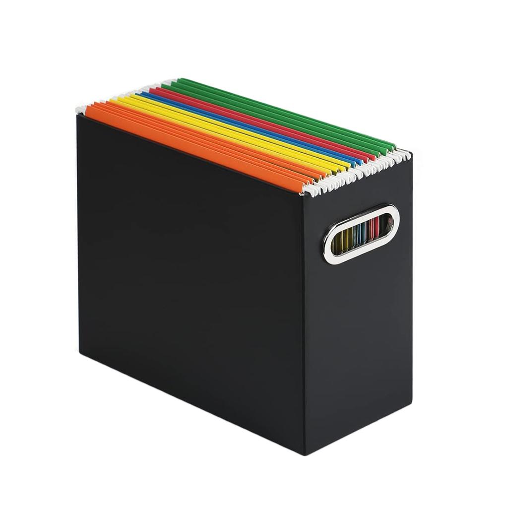Collapsible File Box With Metal Handle Space Coverless Design Saving Storage Box File Organizer For Notebooks Magazines Documents