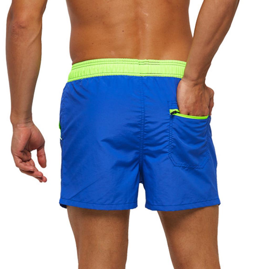 Men's Beachwear, Surfing Pants, Back Pocket Zipper, Solid Color, 3-pants, Quick Drying, Waterproof, Swimming Trunks