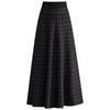 2025 Winter Women's High Waist Knit Pleated Wool Midi Skirt