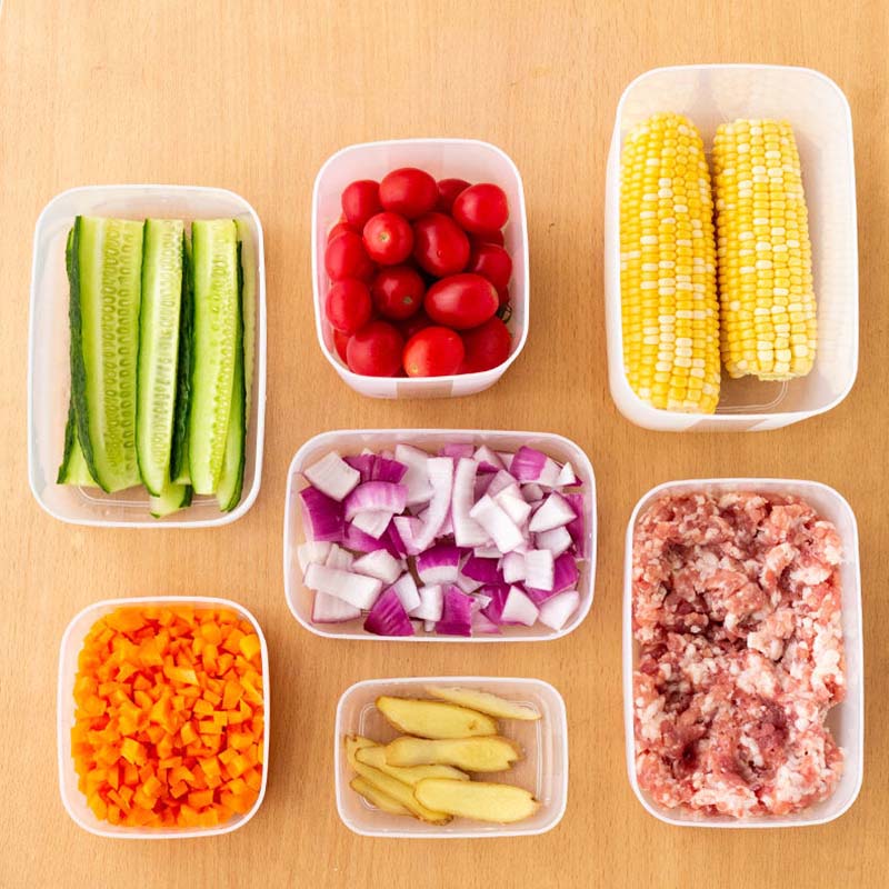 3 Packs Fresh-keeping Box Household Refrigerator Organizer Vegetable Fruit Storage Box Microwaved Heating Food Storage Portable Sealed Lunch Box