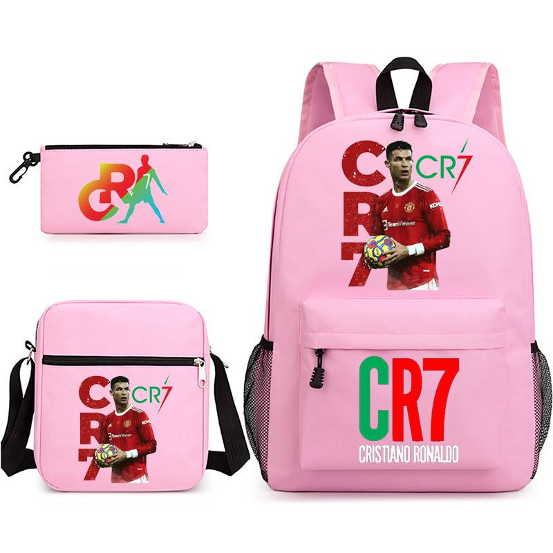 Cr7 Youth Fashion Children'S Student Schoolbag 3-Piece Set