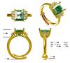 Emerald Square Sterling Silver Ring for Women – Fashionable & Elegant with Zircon Gemstone