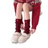 New Year'S Mori Bow Socks Cover Natal Year Red Sweet Love Hairball Stacking Socks Cover Thickened Leg Warmer