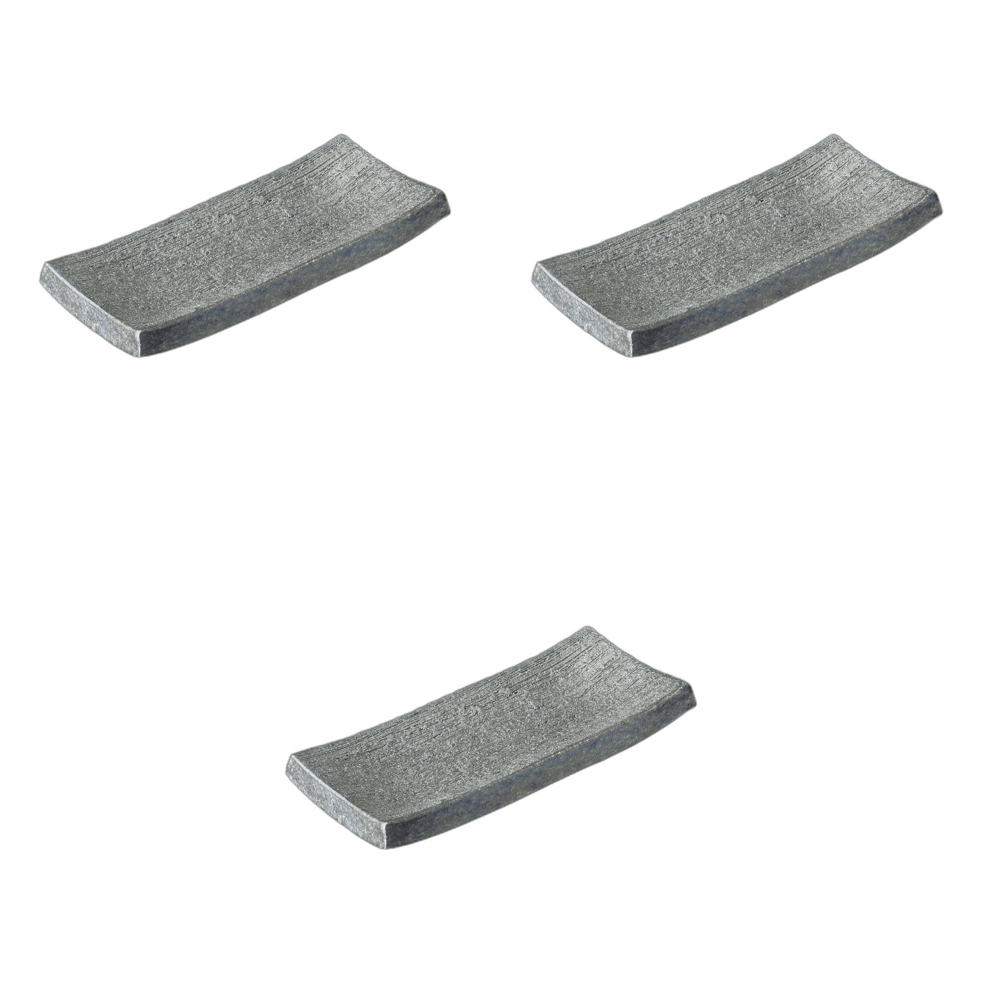 

Setomonohonpo Набор из 3 черных прямоугольных тарелок с гребенчатым узором x x Керамические длинные тарелки (Сэтомонохонпо) Печь-Вариации [23 9.5 3см]