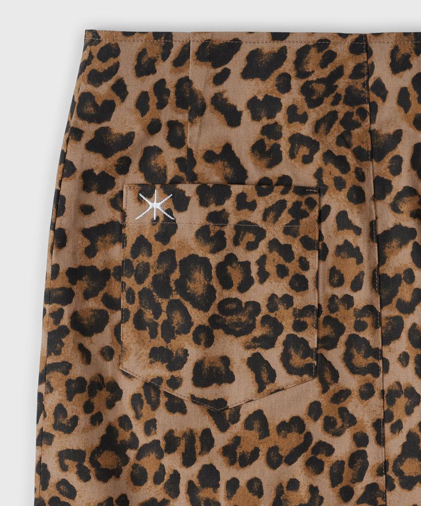 Yunse Zipper Skirt (Brown Leopard)