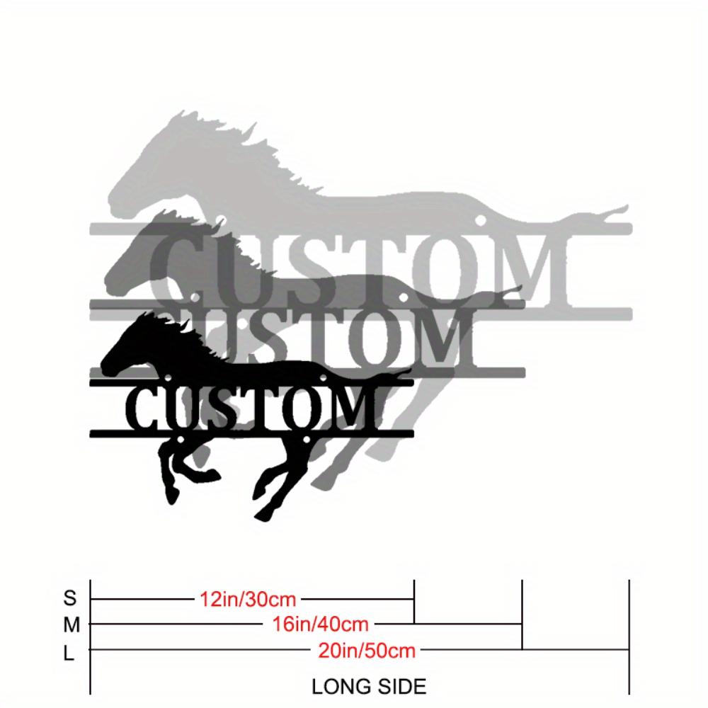 Exclusive 1pc Tailorable Metal Horse Emblem Ornament Rustic Barn ID Plate Indoor Outdoor Ranch Wall Art 30cm