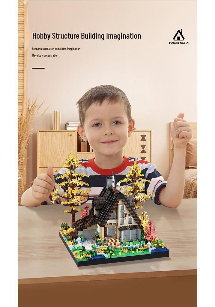 Lego Jungle Wooden House Educational Building Blocks for Kids - Boys Villa Architecture Gift