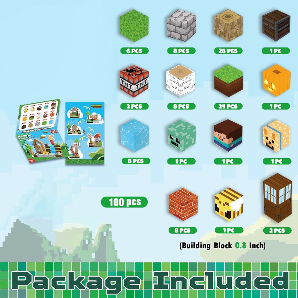 Magnetic Building Blocks Mine World Magnet Princess Castle Blossom Cave Plant Zombies Cubes Set Brick Cube Toys Children Gifts