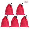 5 Stück Multifunktionale Polyester-Kordelzugbeutel zur Aufbewahrung von Schmuck, Unterwäsche, Kosmetika, Parfüm Rot