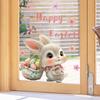 Frohe Ostern Fensteraufkleber niedliche Hase Eier Karotte Elektrostatische Glasaufkleber Osterdekorationen für Zuhause Hasen Wandaufkleber