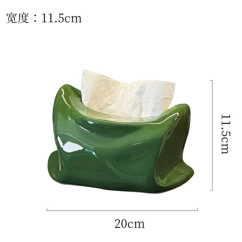 Luxury Retro Irregular Ceramic Tissue Box Home Living Room Coffee Table Decoration Napkin Box Creative Paper Box Decoration