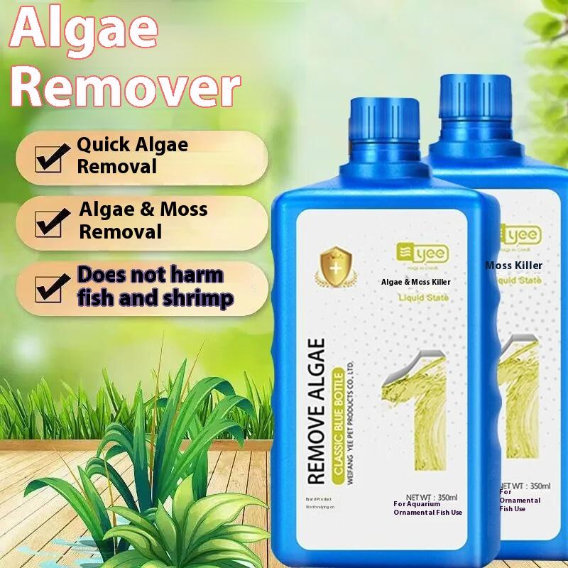 

350 мл YEE Средство для удаления водорослей в аквариуме - Удаляет зеленую воду, бурые водоросли, нитчатые водоросли и черную бороду - Безопасная для рыб формула с глутаральдегидом
